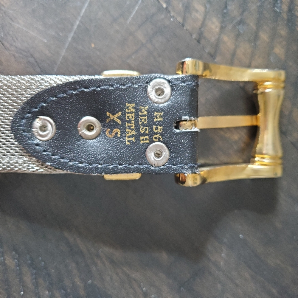 Vintage Mesh Mixed Metal City Gold & Silvertone belt Women XS Quiet Luxury - Picture 5 of 7